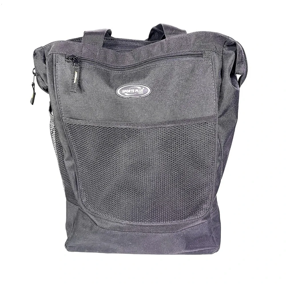 Olympia Sports Plus Rolling Tote Bag Travel Bag Black Canvas Retractable Handle